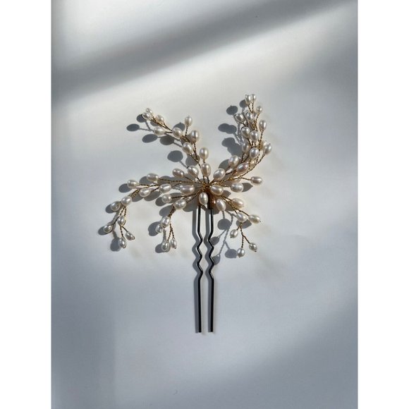 Jane Tran Bridal Hair Pin Genuine Pearls Decoration Wedding Jane Tran Bridal Hair Pin Genuine Pearls Decoration Wedding  main image 3